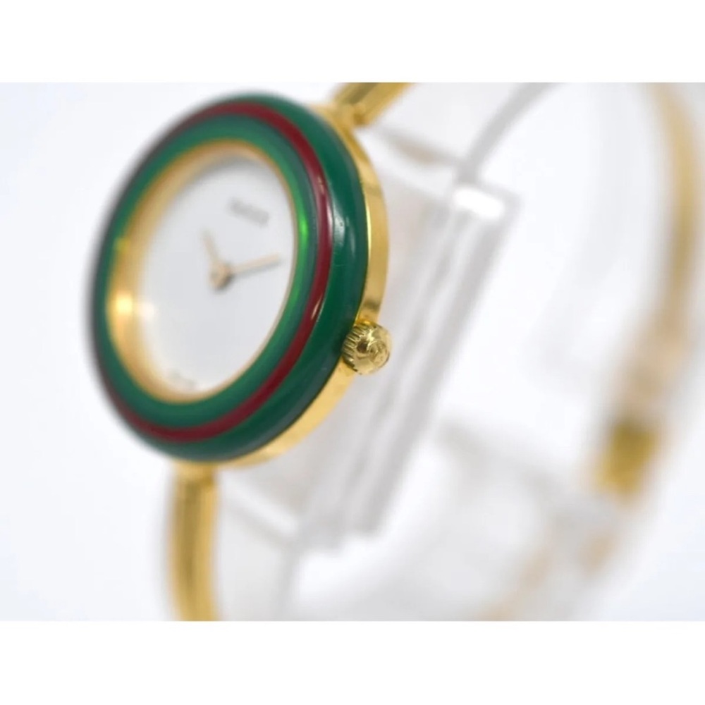 - GUCCI RARE 14k Gold Plated VINTAGE STATEMENT PIECE WATCH - Picture 5 of 9